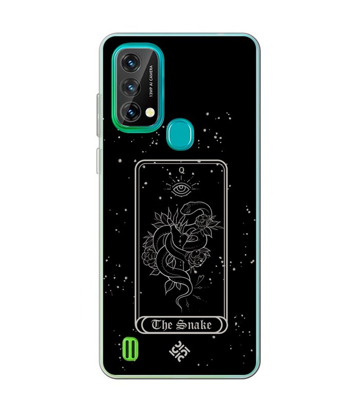 Funda para [ Blackview A50 ] Dibujo Esotérico [ Carta del Tarot - The Snake ] de Silicona Flexible