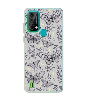 Funda para [ Blackview A50 ] Dibujo Esotérico [ Boho Fondo Mágico con Elementos de Espacio Gris Estrellas ] 