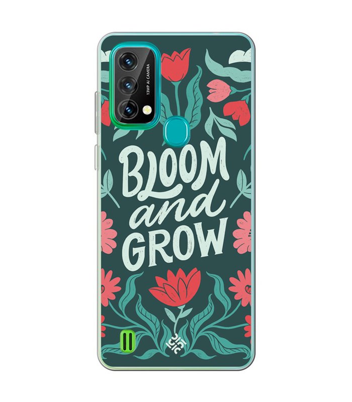 Funda para [ Blackview A50 ] Dibujo Frases Guays [ Flores Bloom and Grow ] de Silicona Flexible para Smartphone