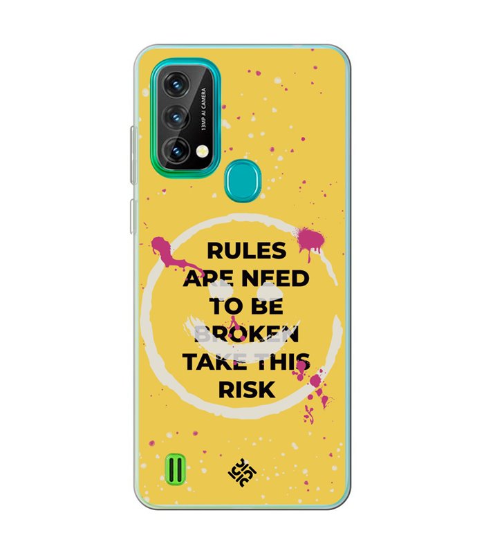 Funda para [ Blackview A50 ] Dibujo Frases Guays [ Smile - Rules Are Need  To Be Broken Take This Risk ] 