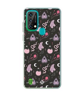 Funda para [ Blackview A50 ] Dibujo Gotico [ Diseño Brujería en Tonos Pastel y Fondo Negro ] de Silicona