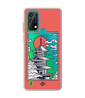 Funda para [ Blackview A50 ] Dibujo Japones [ Pagoda con Fondo Transparente Japonesa ] de Silicona Flexible