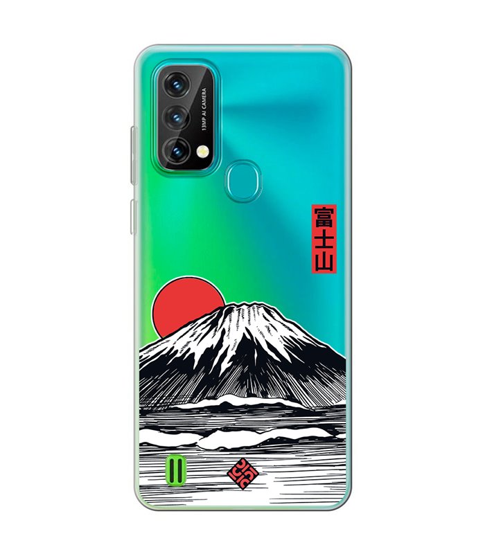 Funda para [ Blackview A50 ] Dibujo Japones [ Monte Fuji ] de Silicona Flexible para Smartphone 