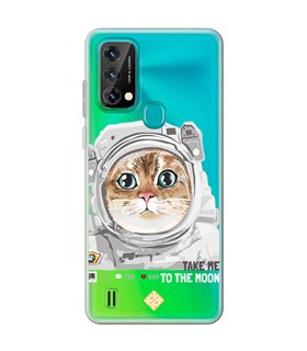 Funda para [ Blackview A50 ] Dibujo Mascotas [ Gato Astronauta - Take Me To The Moon ] 