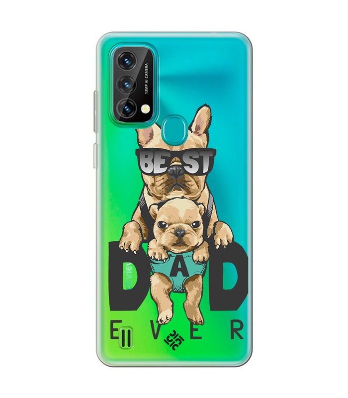 Funda para [ Blackview A50 ] Dibujo Mascotas [ Perro Bulldog - Best Dad Ever ] de Silicona Flexible