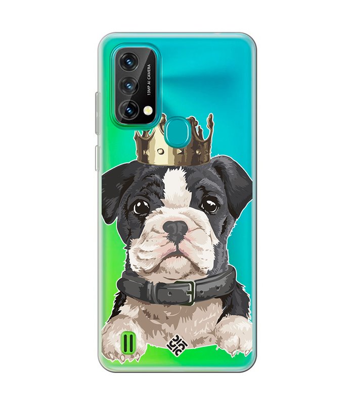 Funda para [ Blackview A50 ] Dibujo Mascotas [ Perrito King ] de Silicona Flexible para Smartphone 