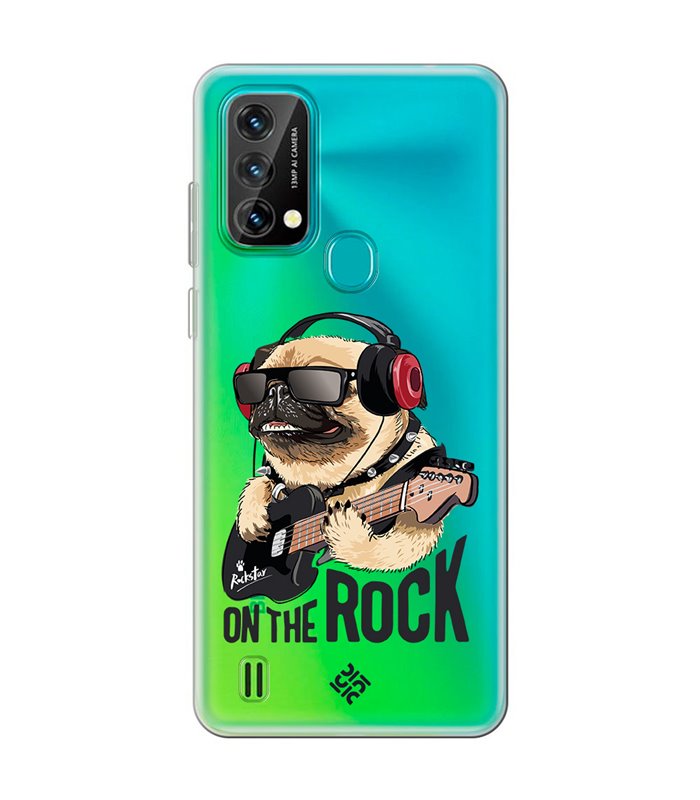 Funda para [ Blackview A50 ] Diseño Música [ Pug Perro con Auriculares ] de Silicona Flexible