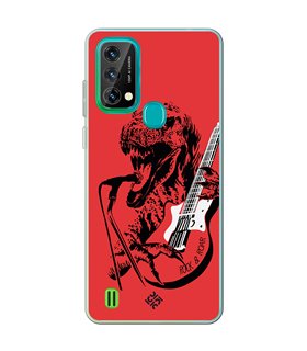 Funda para [ Blackview A50 ] Diseño Música [ Rock & Roar - Dinosaurio Tocando la Guitarra ] 