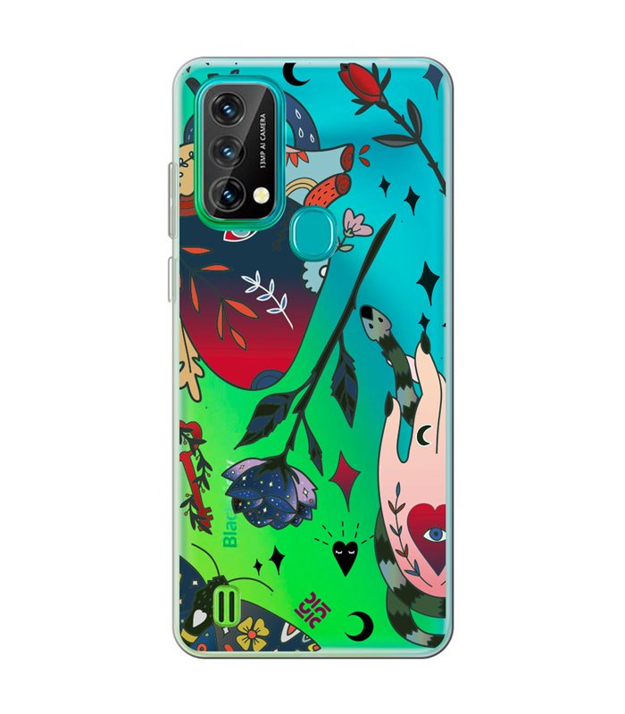 Funda para [ Blackview A50 ] Dibujo Tendencias [ Doodle Tatuaje Esotérico ] de Silicona