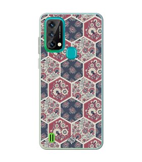 Funda para [ Blackview A50 ] Dibujo Tendencias [ Diseño Azulejos Hexágonales con Flores ] de Silicona Flexible