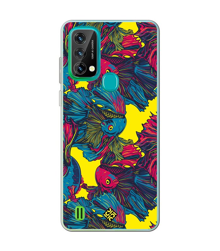 Funda para [ Blackview A50 ] Dibujo Auténtico [ Patrón de Pescado Betta ] de Silicona Flexible para Smartphone