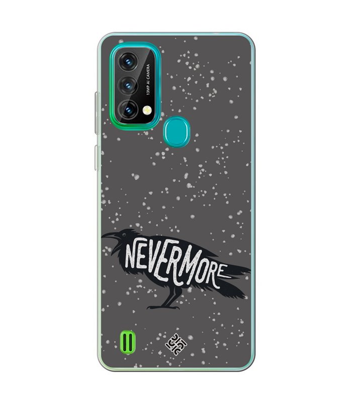 Funda para [ Blackview A50 ] Dibujo Auténtico [ Cuervo Never More ] de Silicona Flexible para Smartphone 