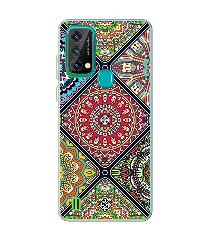 Funda para [ Blackview A50 ] Dibujo Auténtico [ Motivos Mandala ] de Silicona Flexible para Smartphone 