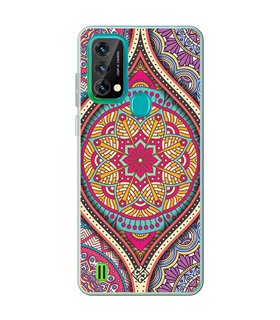 Funda para [ Blackview A50 ] Dibujo Auténtico [ Baldosa de Teja Mandala ] de Silicona Flexible