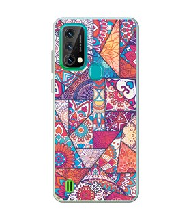 Funda para [ Blackview A50 ] Dibujo Auténtico [ Mosaico Vidriera Mandala ] de Silicona Flexible