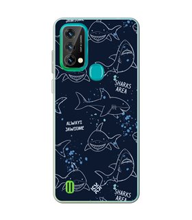 Funda para [ Blackview A50 ] Dibujo Auténtico [ Sharks Area ] de Silicona Flexible para Smartphone