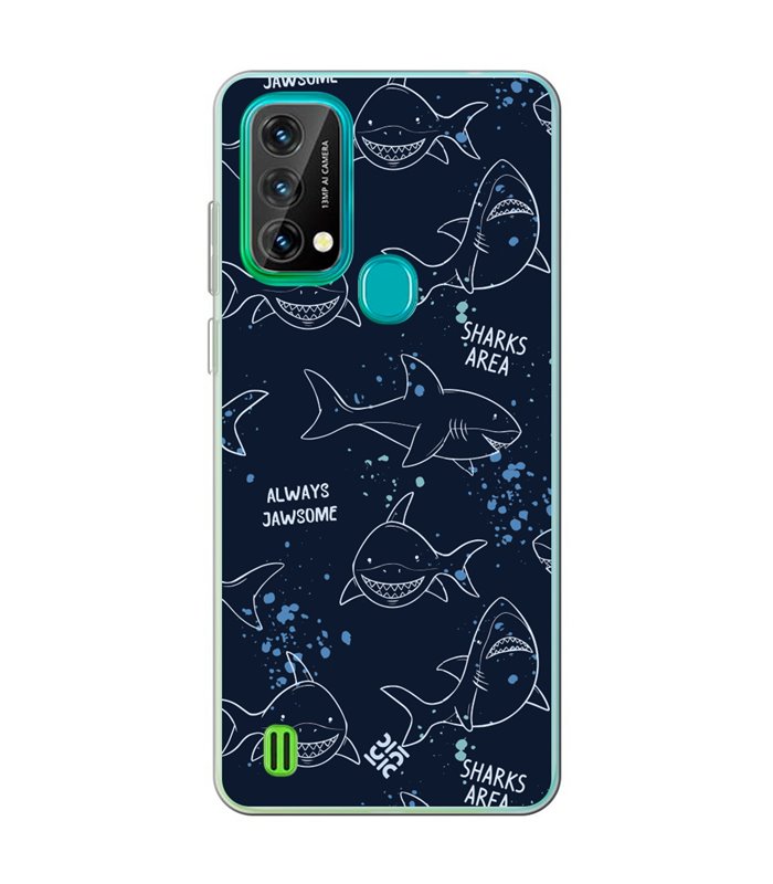 Funda para [ Blackview A50 ] Dibujo Auténtico [ Sharks Area ] de Silicona Flexible para Smartphone