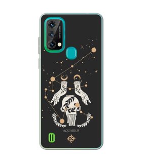 Funda para [ Blackview A50 ] Dibujo Zodiaco [ Signo Zodiacal - Acuario ] de Silicona Flexible para Smartphone 