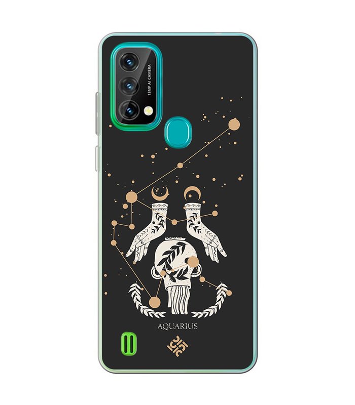 Funda para [ Blackview A50 ] Dibujo Zodiaco [ Signo Zodiacal - Acuario ] de Silicona Flexible para Smartphone 