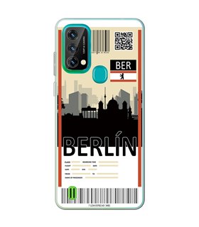 Funda para [ Blackview A50 ] Billete de Avión [ Berlín ] de Silicona Flexible para Smartphone 