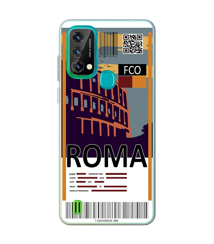 Funda para [ Blackview A50 ] Billete de Avión [ Roma ] de Silicona Flexible para Smartphone 