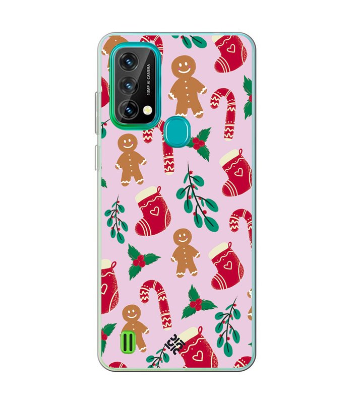 Funda para [ Blackview A50 ] Fondo Navidad [ Galleta Christmas Baston Caramelo ] de Silicona Flexible para Smartphone 