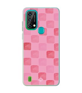 Funda para [ Blackview A50 ] Color del Año Magenta [ Checkerboard Magenta - Patrón de Cuadrados - Estilo Acuarela ] 