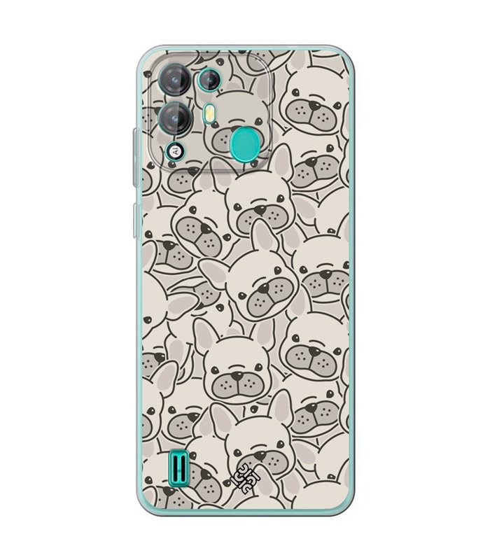 Funda para [ Blackview A55 Pro ] Dibujo Cute [ Pegatinas Perrito Bulldog Frances ] de Silicona Flexible