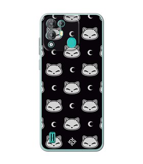 Funda para [ Blackview A55 Pro ] Dibujo Cute [ Gato Negro Lunar ] de Silicona Flexible para Smartphone