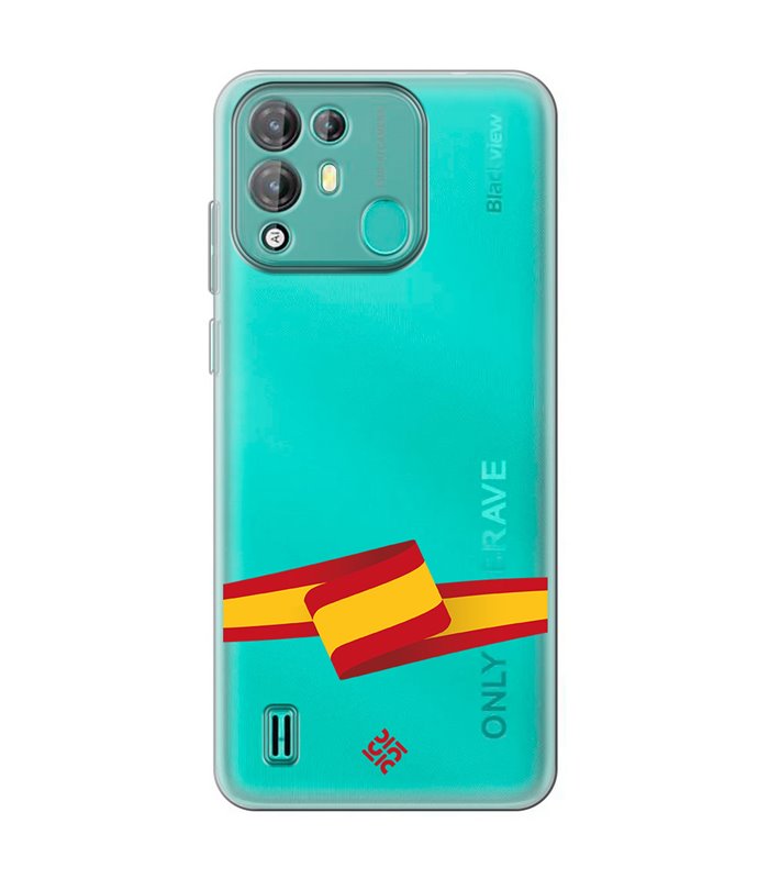 Funda para [ Blackview A55 Pro ] Dibujo Auténtico [ Bandera España ] de Silicona Flexible para Smartphone