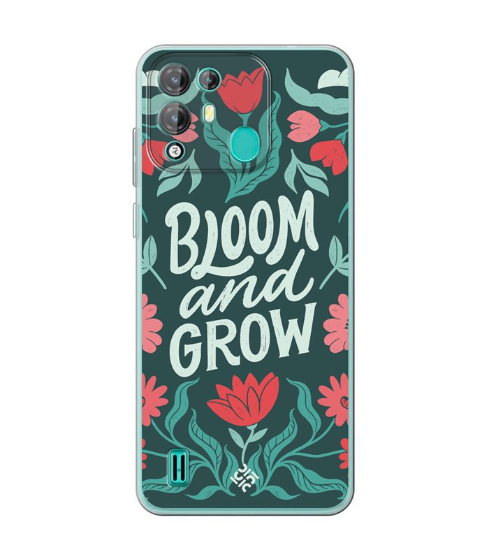 Funda para [ Blackview A55 Pro ] Dibujo Frases Guays [ Flores Bloom and Grow ] de Silicona Flexible para Smartphone