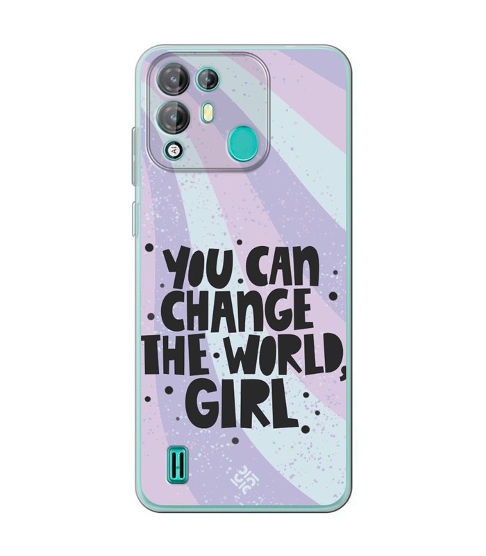 Funda para [ Blackview A55 Pro ] Dibujo Frases Guays [ You Can Change The World Girl ] de Silicona Flexible 