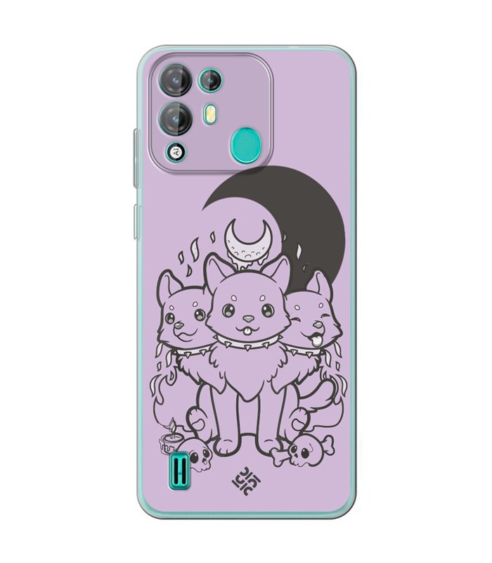 Funda para [ Blackview A55 Pro ] Dibujo Gotico [ Cute Cancerbero ] de Silicona Flexible para Smartphone 