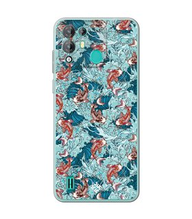 Funda para [ Blackview A55 Pro ] Dibujo Japones [ Peces Koi ] de Silicona Flexible para Smartphone 