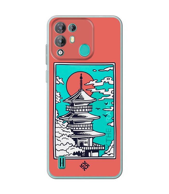 Funda para [ Blackview A55 Pro ] Dibujo Japones [ Pagoda con Fondo Transparente Japonesa ] de Silicona Flexible