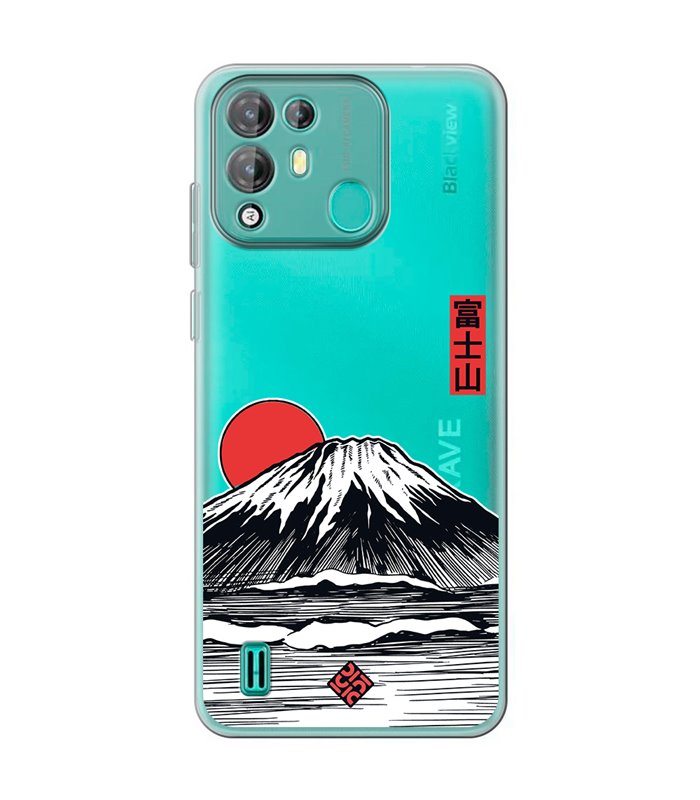 Funda para [ Blackview A55 Pro ] Dibujo Japones [ Monte Fuji ] de Silicona Flexible para Smartphone 