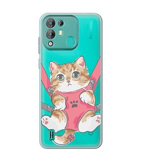 Funda para [ Blackview A55 Pro ] Dibujo Mascotas [ Gatito Colgante ] de Silicona Flexible