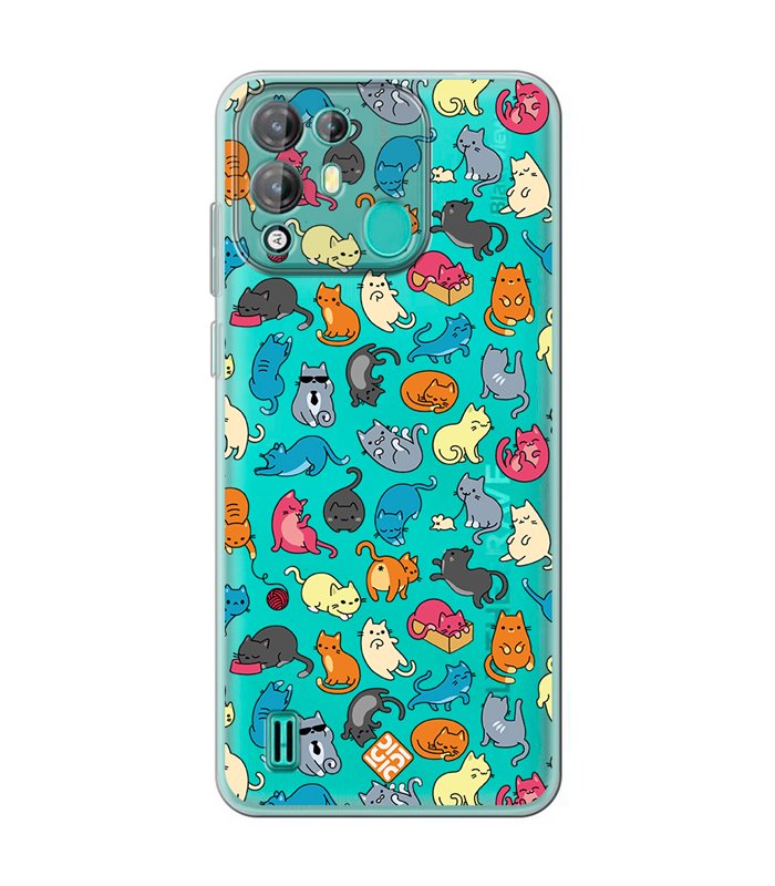 Funda para [ Blackview A55 Pro ] Dibujo Mascotas [ Gatos de Varios Colores ] de Silicona Flexible