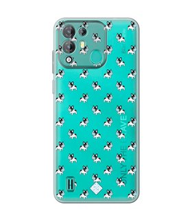 Funda para [ Blackview A55 Pro ] Dibujo Mascotas [ Bulldog Frances con Mascarilla ] de Silicona Flexible