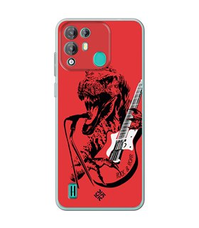 Funda para [ Blackview A55 Pro ] Diseño Música [ Rock & Roar - Dinosaurio Tocando la Guitarra ] 