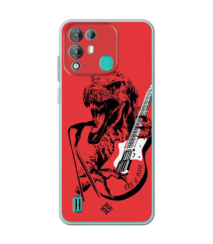 Funda para [ Blackview A55 Pro ] Diseño Música [ Rock & Roar - Dinosaurio Tocando la Guitarra ] 