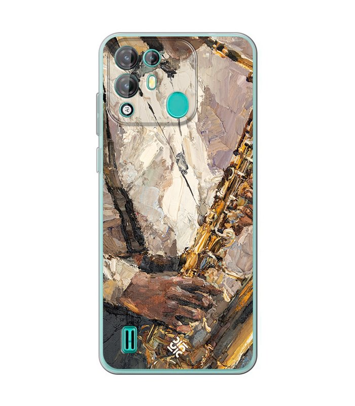 Funda para [ Blackview A55 Pro ] Diseño Música [ Pintura - Tocando el Saxofón ] de Silicona Flexible