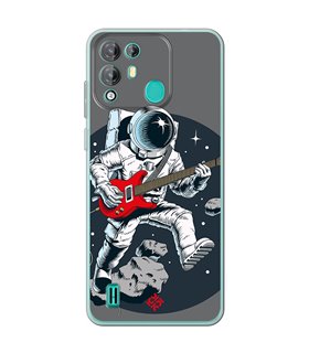 Funda para [ Blackview A55 Pro ] Diseño Música [ Guitarrista Espacial ] de Silicona Flexible