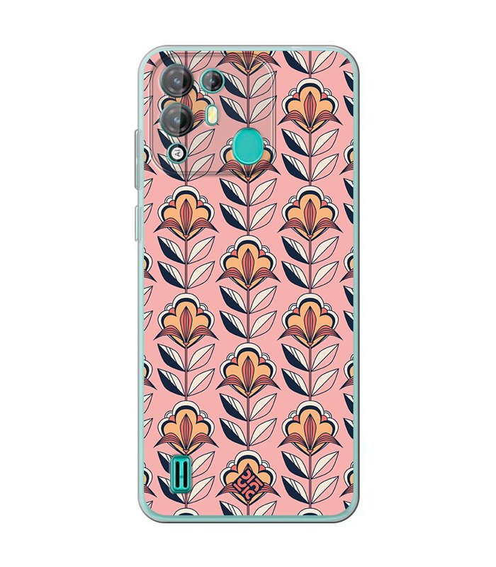 Funda para [ Blackview A55 Pro ] Dibujos Retro [ Planta con Fondo Rosa - Retro ] de Silicona