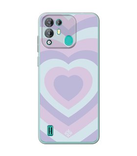 Funda para [ Blackview A55 Pro ] Dibujo Tendencias [ Corazones Superpuestos Tonos Pastel ] 