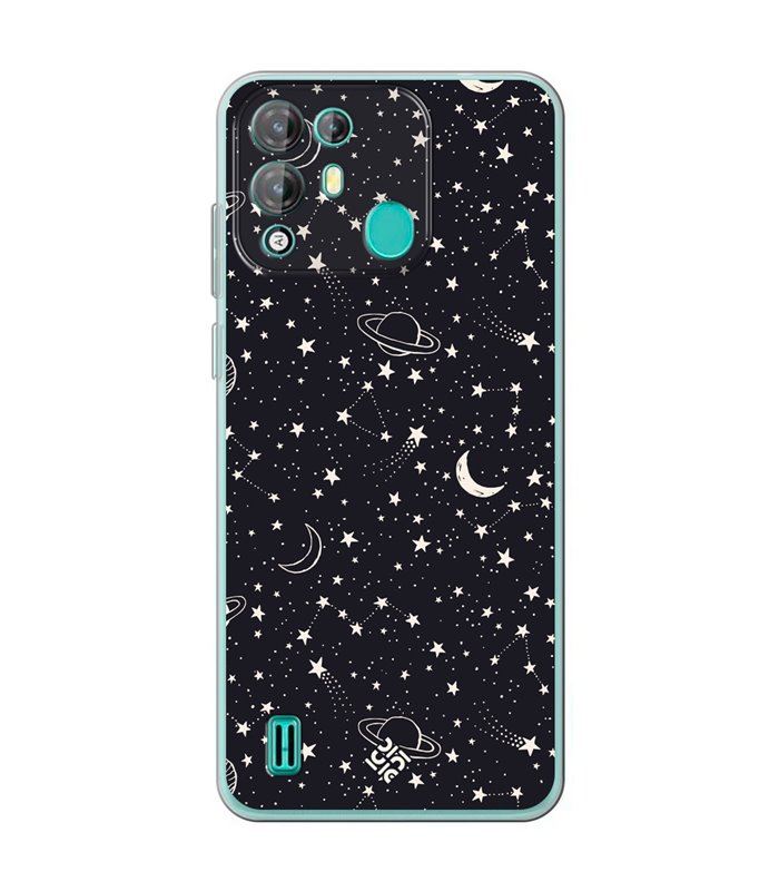 Funda para [ Blackview A55 Pro ] Dibujo Tendencias [ Fondo Estrellado con Planetas ] de Silicona Flexible