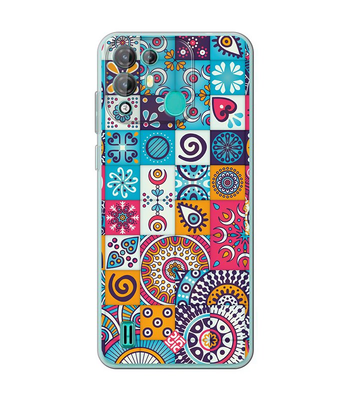 Funda para [ Blackview A55 Pro ] Dibujo Auténtico [ Collage Mosaico Mandala ] de Silicona Flexible