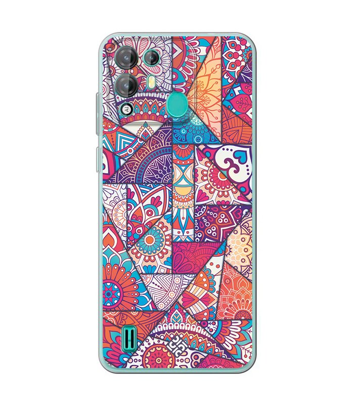 Funda para [ Blackview A55 Pro ] Dibujo Auténtico [ Mosaico Vidriera Mandala ] de Silicona Flexible