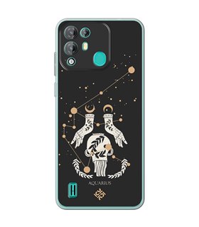 Funda para [ Blackview A55 Pro ] Dibujo Zodiaco [ Signo Zodiacal - Acuario ] de Silicona Flexible para Smartphone 