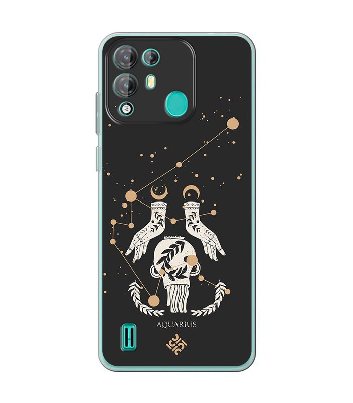 Funda para [ Blackview A55 Pro ] Dibujo Zodiaco [ Signo Zodiacal - Acuario ] de Silicona Flexible para Smartphone 